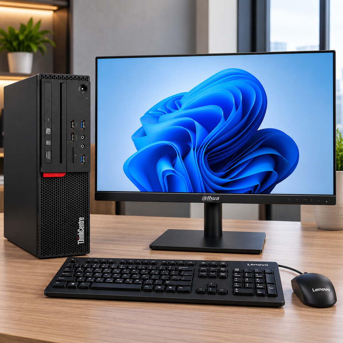 Lenovo ThinkCentre Core i7 desktop with 16GB RAM 256GB SSD new 24-inch 100Hz monitor keyboard and mouse from SAMMAN.JO