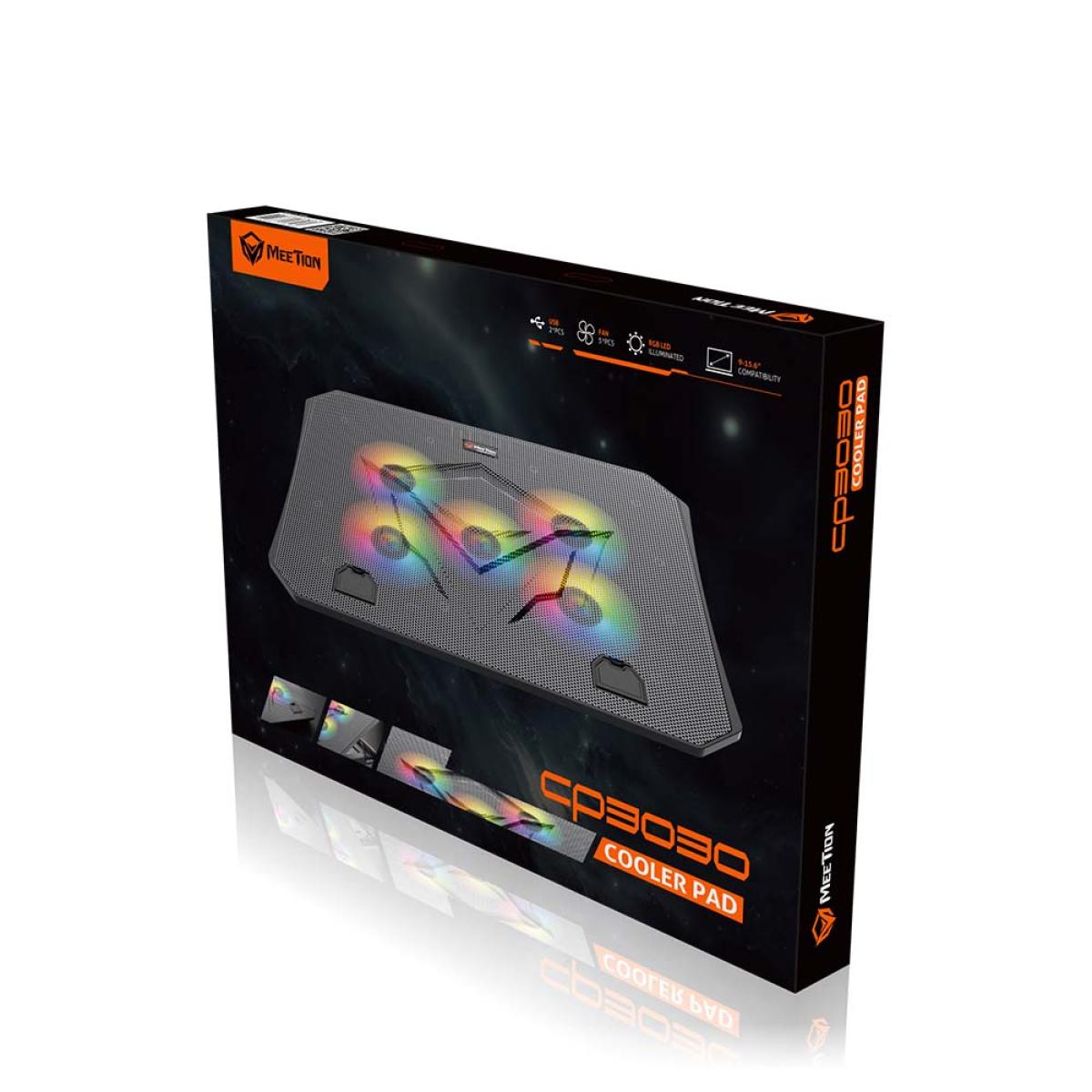 لوحة تبريد الألعاب Meetion CP3030 بخمس مراوح RGB