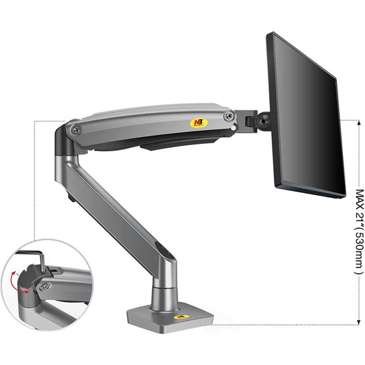 North Bayou G70 22"-35" Gas Spring Full Motion Desk Mount Bracket