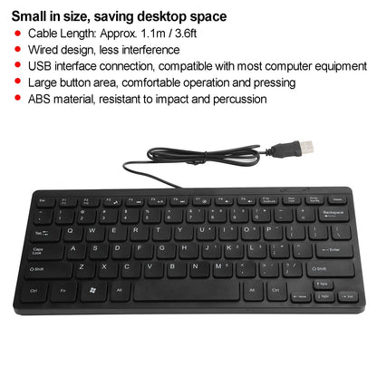 Jedel K1000+ Mini Wired USB Ultra-Slim Keyboard