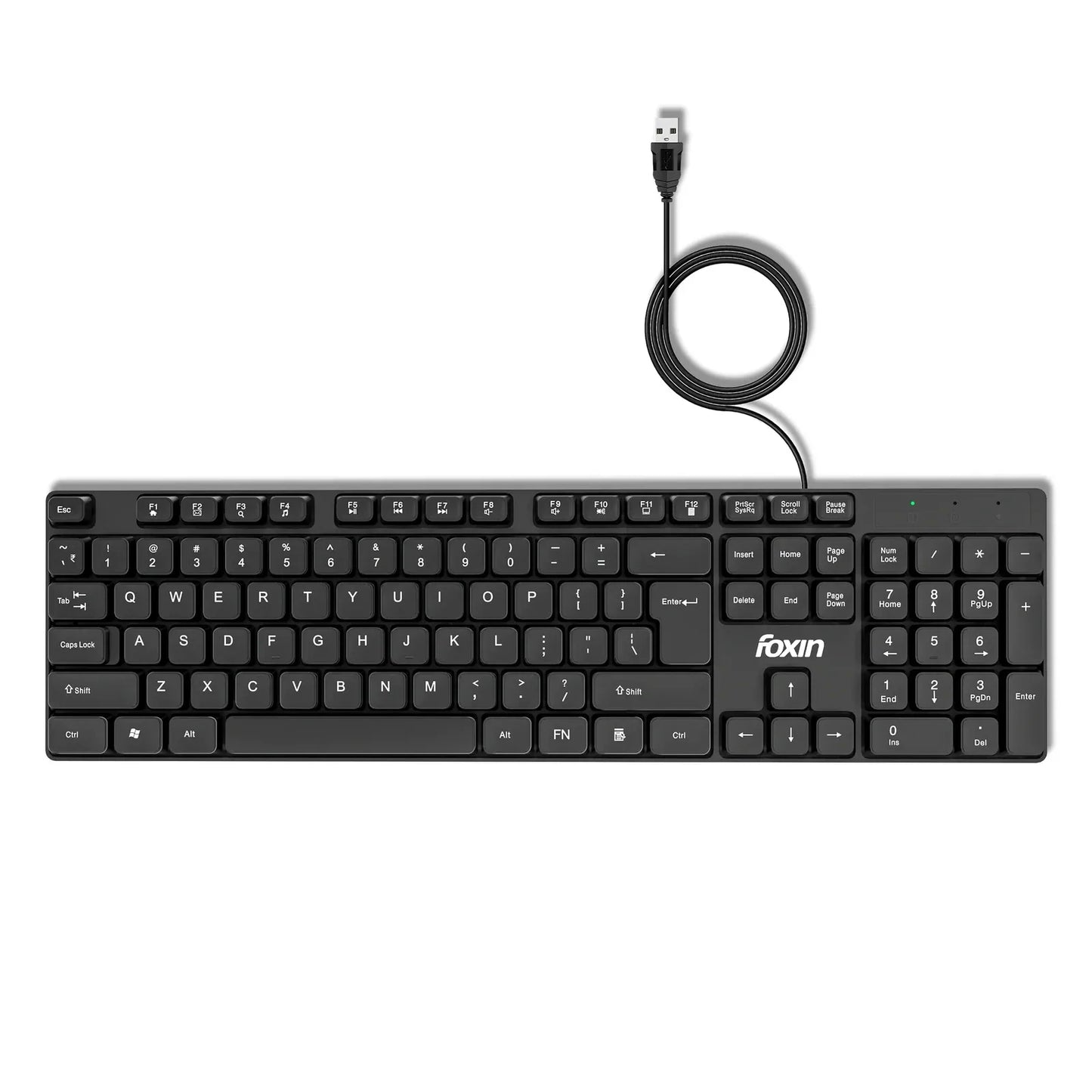Foxin FKB-102 Plus Full-Size Wired USB Keyboard
