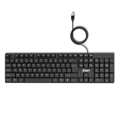 Foxin FKB-102 Plus Full-Size Wired USB Keyboard
