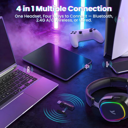 ATTACK SHARK G800 Wireless RGB Gaming Headset:7.1 Surround