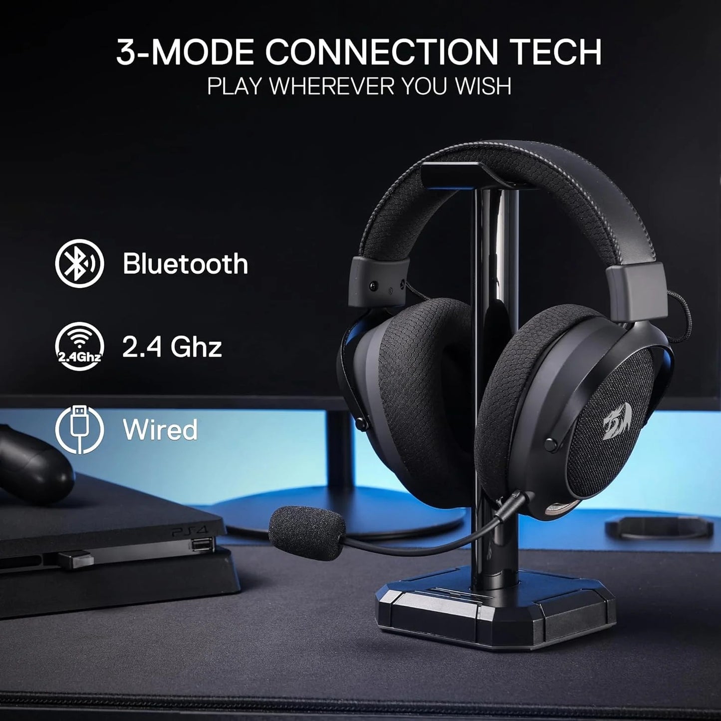 Redragon H858 3-Mode Wireless Gaming Headset 7.1 Surround