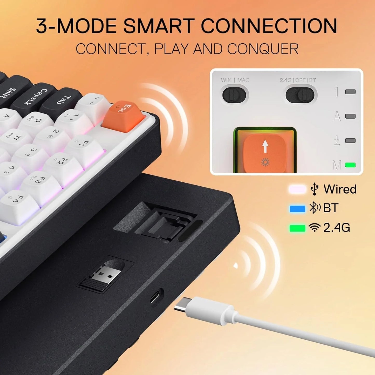 Redragon WYVERN K689 PRO Tri-Mode Full Size Gasket RGB Mechanical Gaming Keyboard