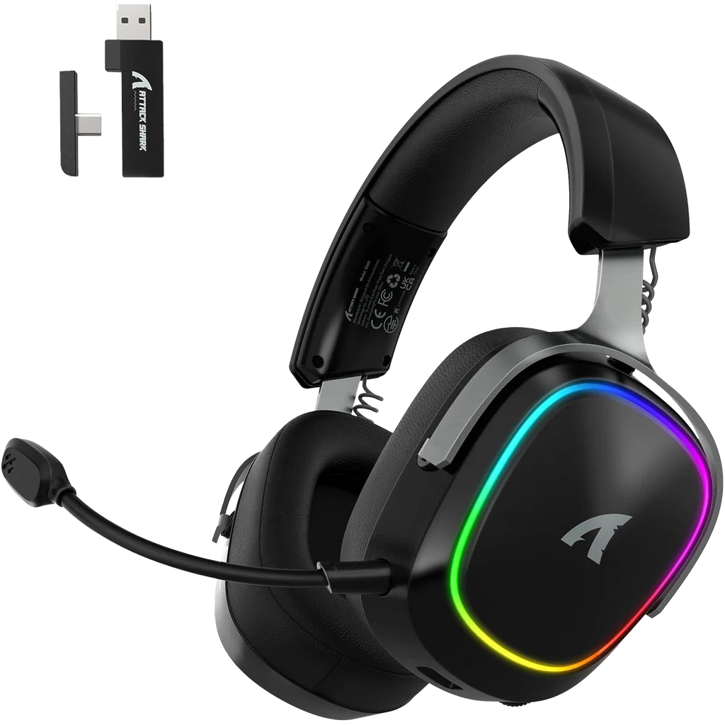 ATTACK SHARK G800 50mm wireless RGB gaming headset 20ms low latency at Al-Samman Computer Jordan