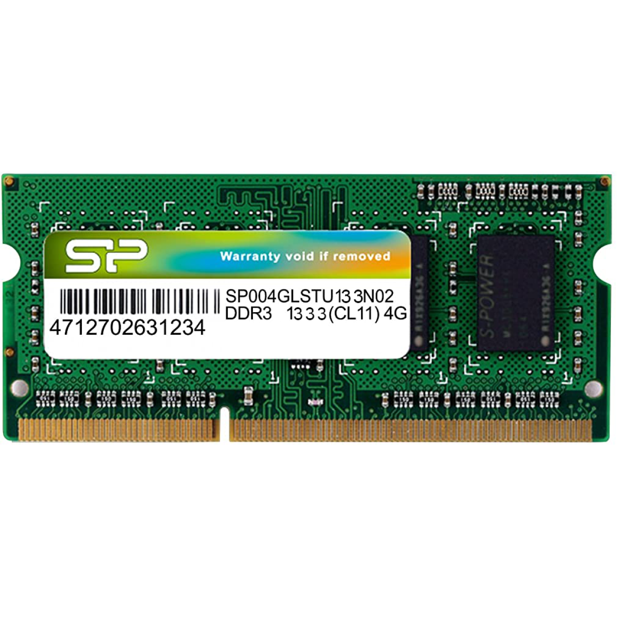 ذاكرة سيليكون باور سعة 4 جيجابايت من نوع DDR3 SODIMM بتردد 1333 ميجاهرتز لأجهزة الكمبيوتر المحمول