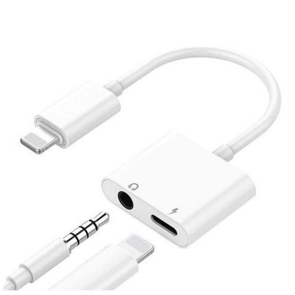 محول 2 في 1 من منفذ Lightning إلى منفذ 3.5 ملم لأجهزة iPhone