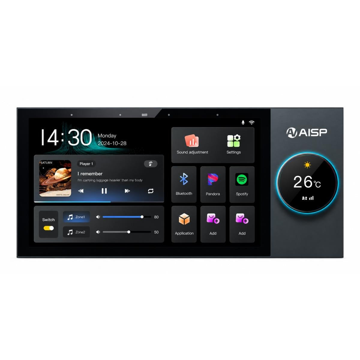 AISP AI-230 7-inch Tuya Android intelligent control panel with IPS touchscreen 8-channel audio and Bluetooth at AlSamman For Computer Jordan