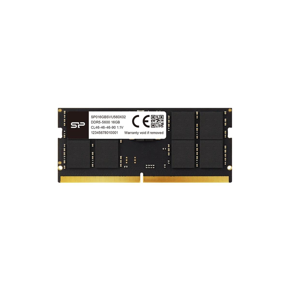 ذاكرة Silicon Power DDR5 5600MHz سعة 16 جيجابايت بجهد 1.1 فولت لأجهزة الكمبيوتر المحمولة، غير مخزنة مؤقتًا، من نوع SODIMM