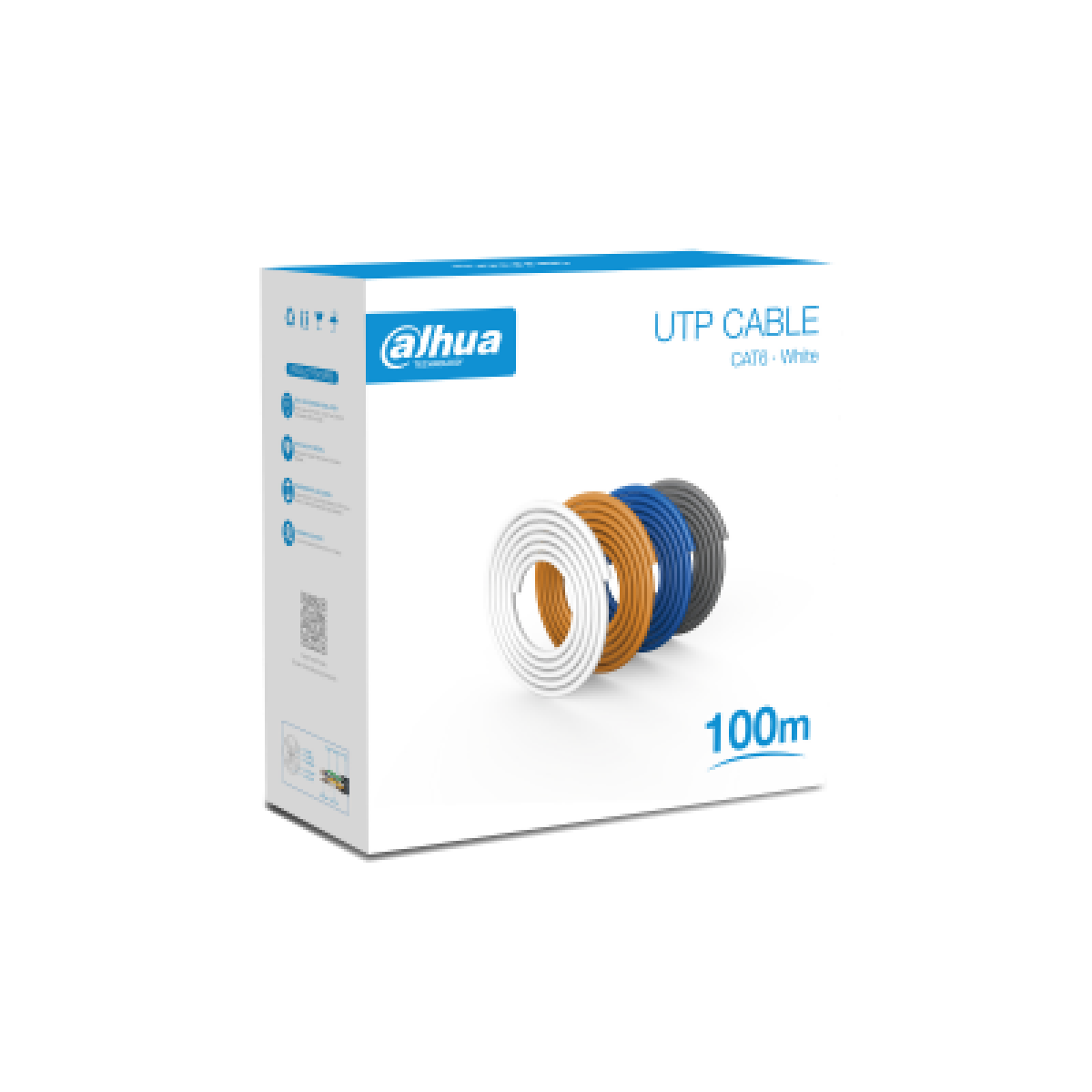 Dahua CAT6 UTP cable carton marked 100m with cable color illustrations