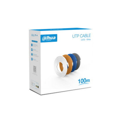 Dahua CAT6 UTP cable carton marked 100m with cable color illustrations