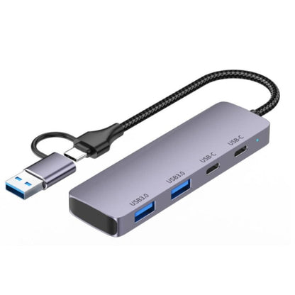 موزع منافذ USB 3.0 متعدد الوظائف من النوع C من HAING طراز HI-3002-TUH، بأربعة منافذ