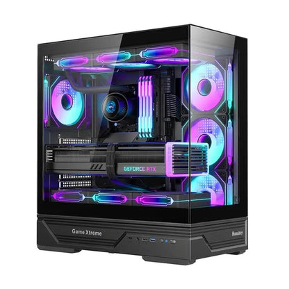 كيس Huntkey GX760A Gaming فارغ بدون مراوح - أسود