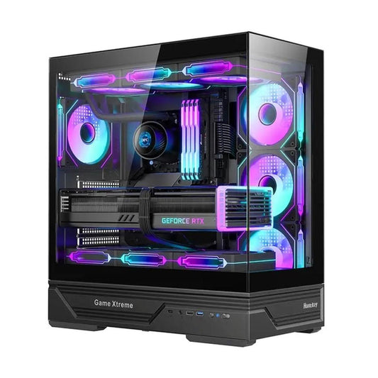 كيس Huntkey GX760A Gaming فارغ بدون مراوح - أسود