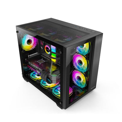 Huntkey S980 Tornado Full View Gaming Case Black