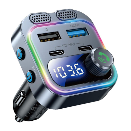 HAING T37 wireless car FM transmitter with PD 36W charger 66W max total output and vehicle voltage display from SAMMAN.JO
