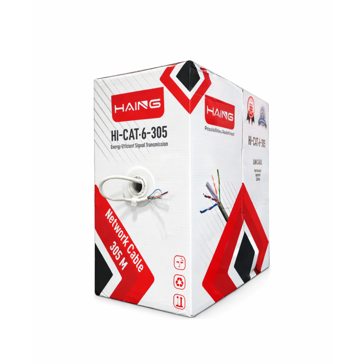بكرة كابل HAING CB-CAT6-305M من نوع Cat6 UTP بطول 305 أمتار