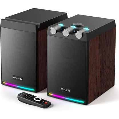 HPYLIFAll.H in One SL-70 Wireless RGB Bookshelf Speakers with Remote 50W