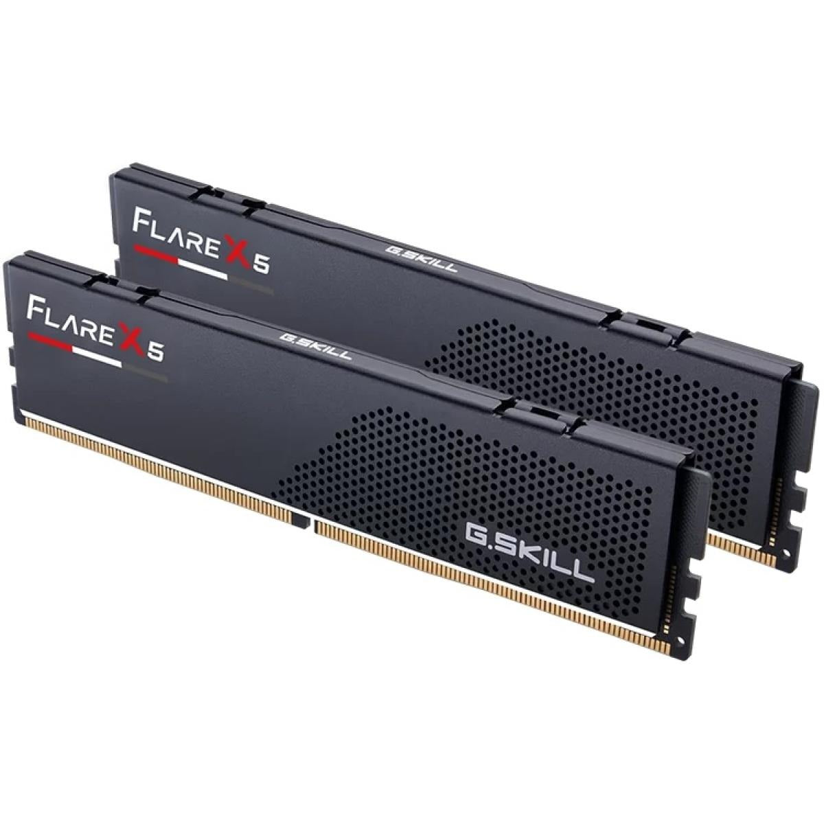 مجموعة ذاكرة G.SKILL Flare X5 Series بسعة 128 جيجابايت (قطعتان 64 جيجابايت) من نوع DDR5 بسرعة 6000 ميجا نقلة/ثانية وتوقيت CL34 - أسود