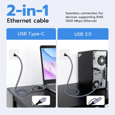 USB 3.0 and Type-C Gigabit Ethernet Adapter - 10/100/1000Mbps