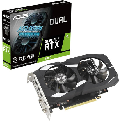 بطاقة رسومات ASUS Dual GeForce RTX 3050 OC Edition بسعة 6 جيجابايت GDDR6 (بدون موصلات طاقة)