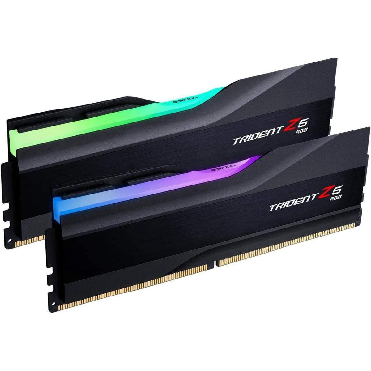 مجموعة ذاكرة G.SKILL Trident Z5 RGB Series سعة 32 جيجابايت (2 × 16 جيجابايت) DDR5 RAM بسرعة 8000 ميجا نقلة/ثانية وتوقيت CL38 - أسود
