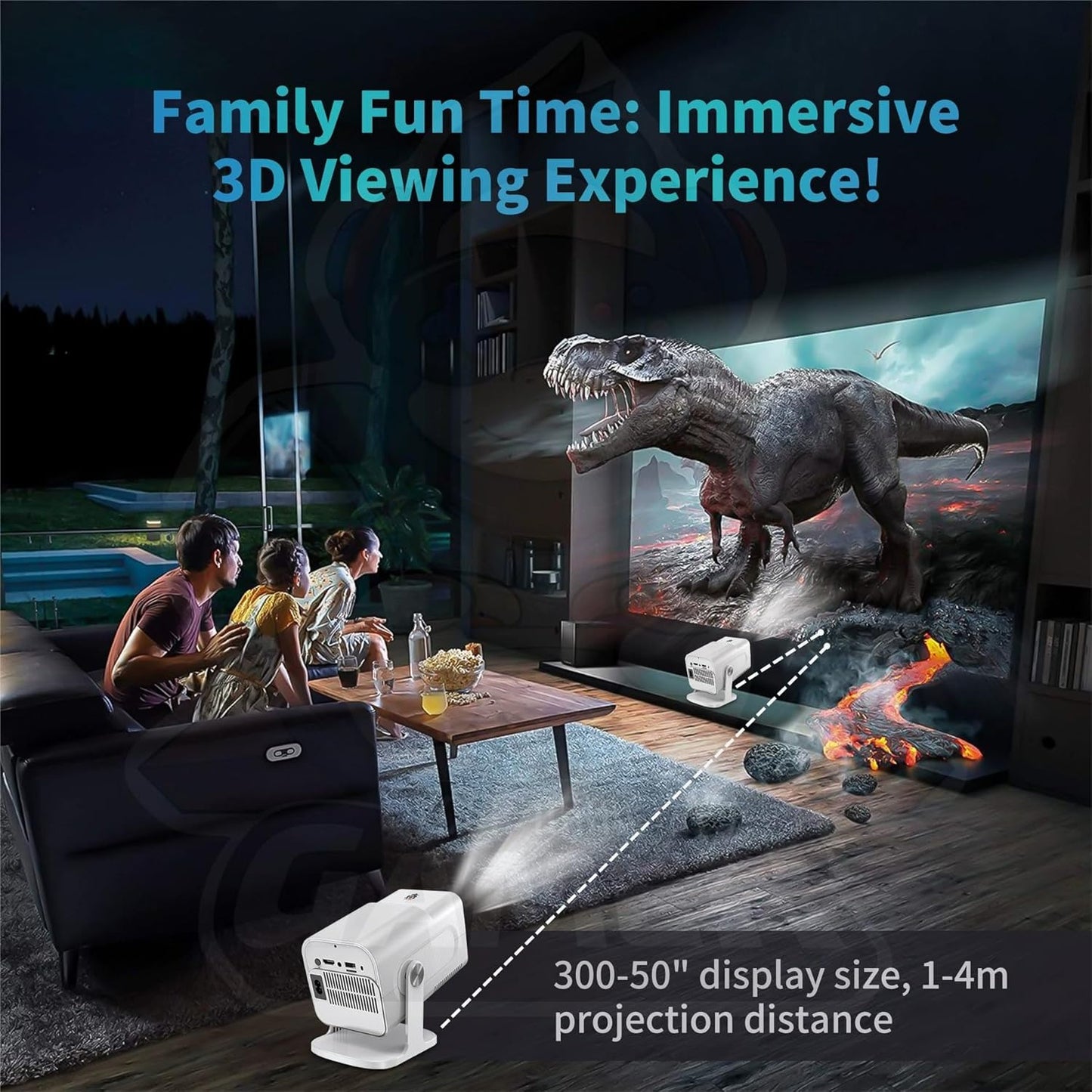 HCS350 Pro 4K Projector with 30000 Built-in Games