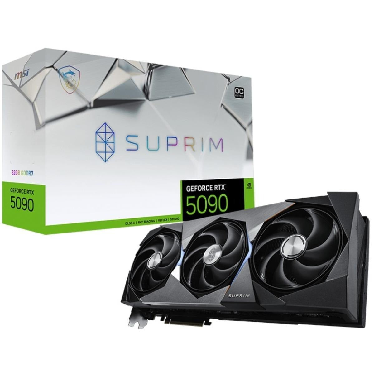 بطاقة رسومات MSI GeForce RTX 5090 SUPRIM OC بسعة 32 جيجابايت GDDR7