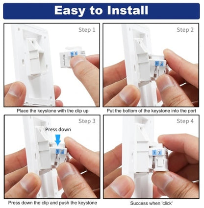HAING HI-WP01 Cat6 RJ45 single port wall faceplate 8.6x8.6cm with Keystone Jack Ethernet outlet kit at SAMMANPC Jordan