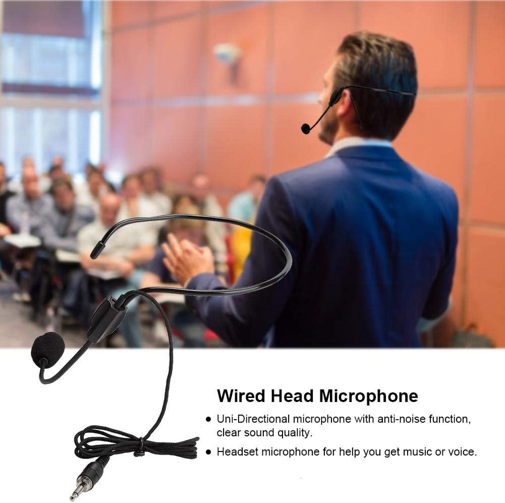 Anti-noise Wired Head Microphone Screw Plug 3.5mm for TV Presenters, Stage Performances