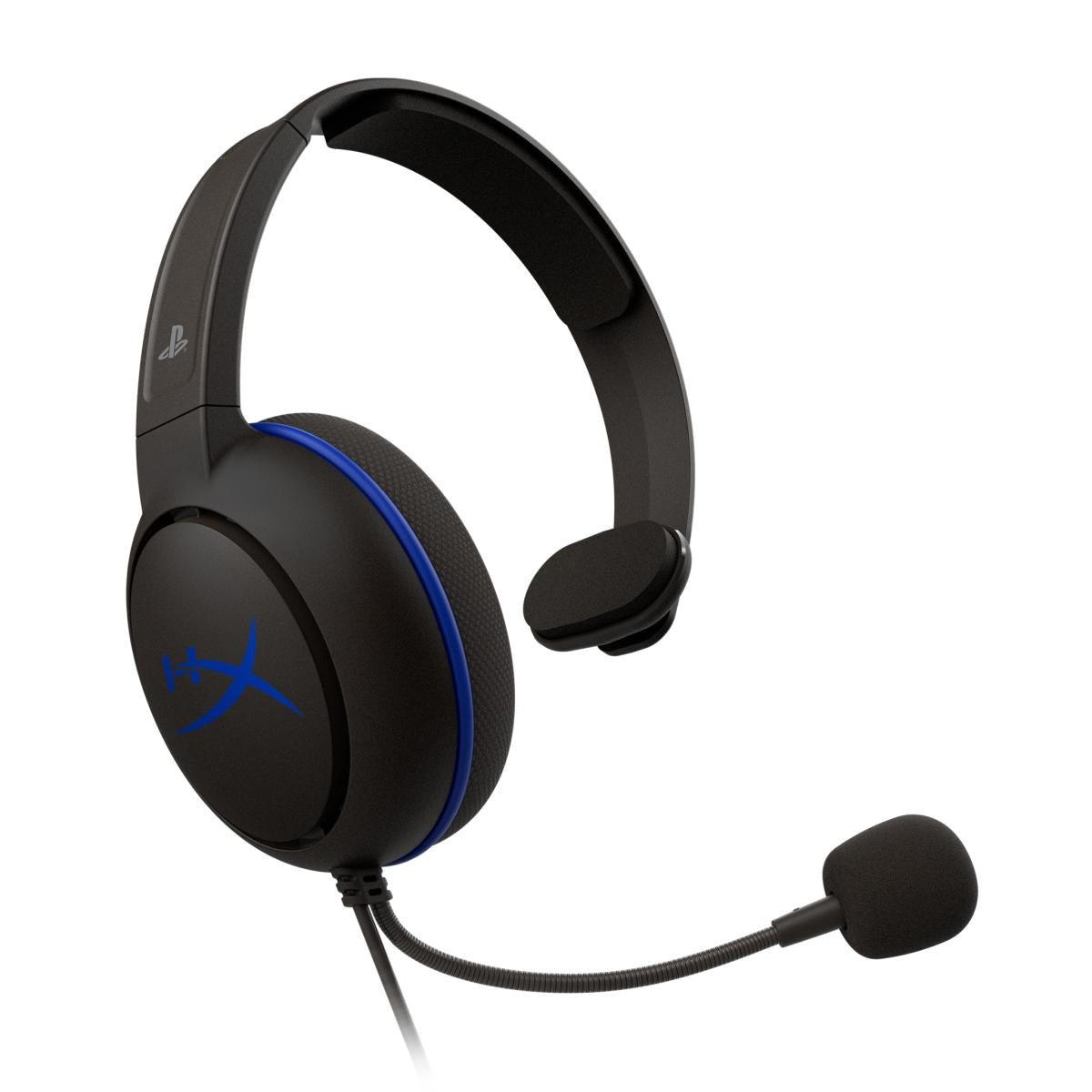 سماعة رأس HyperX Cloud Chat - مرخصة رسميًا من بلايستيشن لجهاز PS4، مزودة بميكروفون مانع للضوضاء، وأزرار تحكم صوتية مدمجة، وخفيفة الوزن، وقابلة للعكس.
