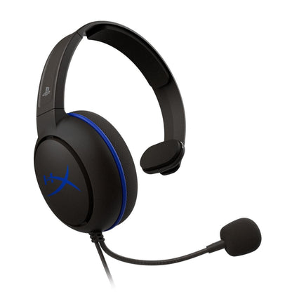 سماعة رأس HyperX Cloud Chat - مرخصة رسميًا من بلايستيشن لجهاز PS4، مزودة بميكروفون مانع للضوضاء، وأزرار تحكم صوتية مدمجة، وخفيفة الوزن، وقابلة للعكس.