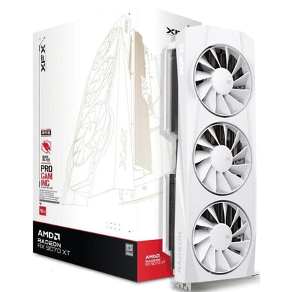 XFX Quicksilver Class AMD RADEON RX 9070 XT 16G GDDR6 إصدار الألعاب الأبيض - بطاقة الرسومات