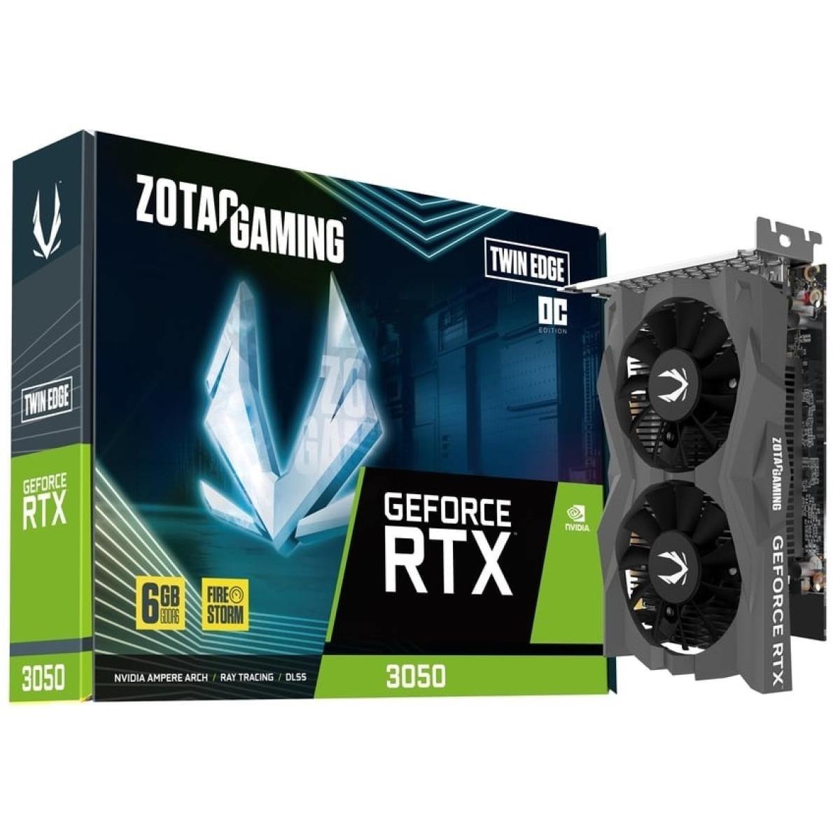 كرت شاشة ZOTAC RTX 3050 Twin Edge OC 6GB GDDR6