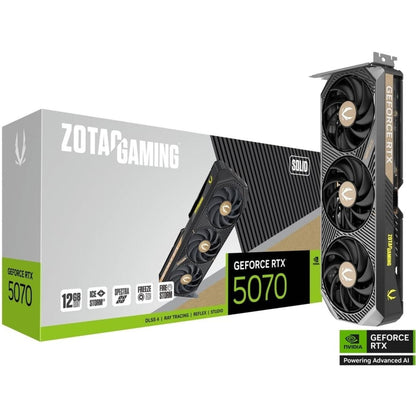 بطاقة رسومات ZOTAC GAMING GeForce RTX 5070 SOLID بسعة 12 جيجابايت من نوع GDDR7