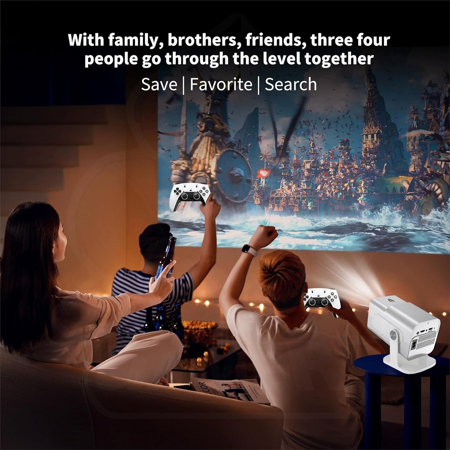 HCS350 Pro 4K Projector with 30000 Built-in Games