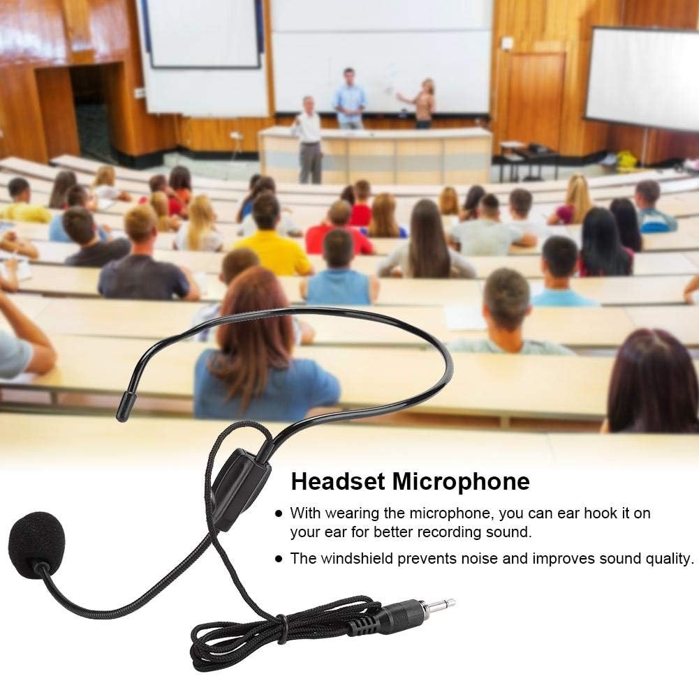 Anti-noise Wired Head Microphone Screw Plug 3.5mm for TV Presenters, Stage Performances