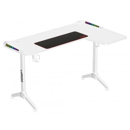 Twisted Minds WARRIOR L white right L shaped 160x100cm RGB gaming desk with carbon fiber surface from Al-Samman Computer in Amman and Irbid Jordan