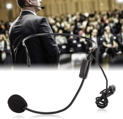 Anti-noise Wired Head Microphone Screw Plug 3.5mm for TV Presenters, Stage Performances
