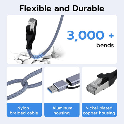 USB 3.0 and Type-C Gigabit Ethernet Adapter - 10/100/1000Mbps