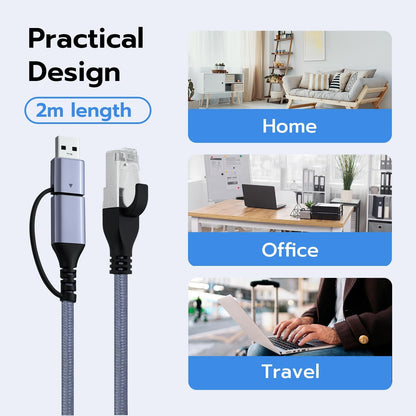 USB 3.0 and Type-C Gigabit Ethernet Adapter - 10/100/1000Mbps