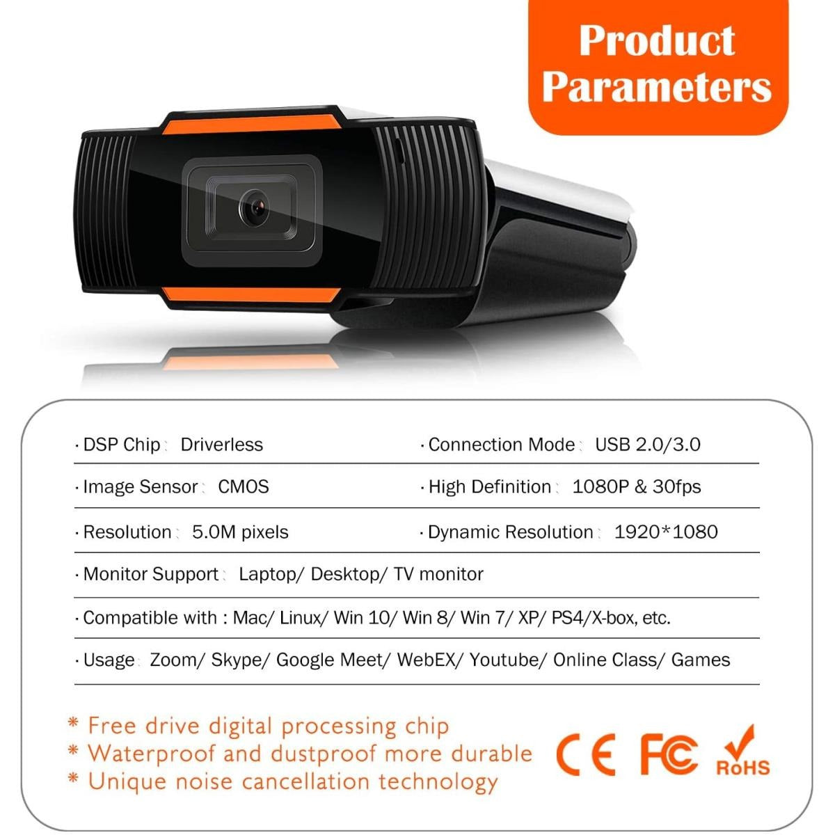 Full HD 1080P Webcam for PC