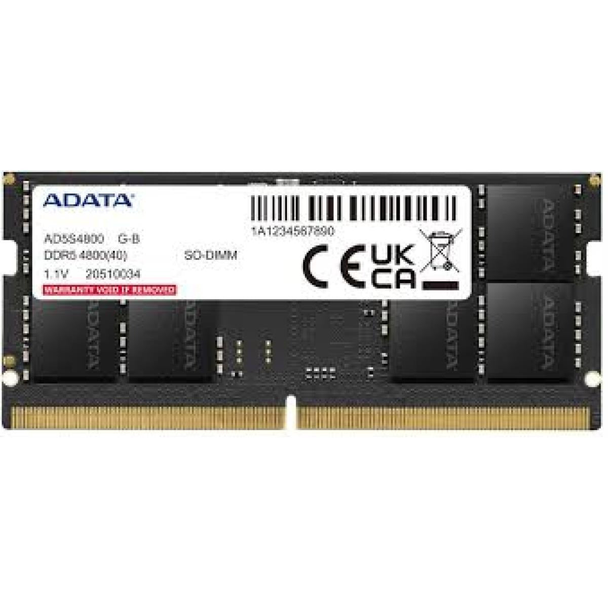 ADATA Single 16GB DDR5 4800MT/s CL40 SODIMM Laptop Memory
