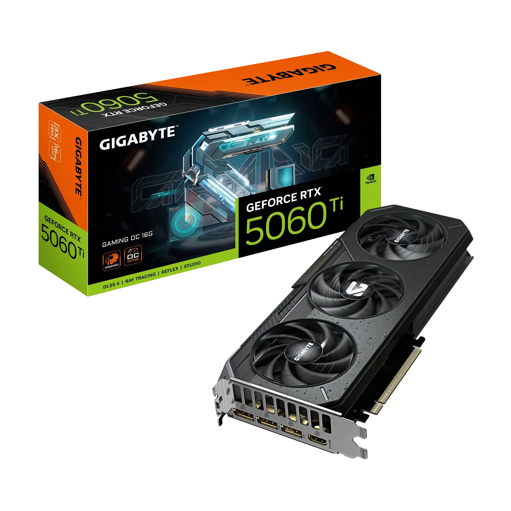 GIGABYTE GeForce RTX 5060 Ti GAMING OC 16GB GDDR7 graphics card with WINDFORCE triple fan cooling from SAMMAN.JO