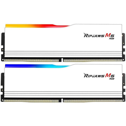 مجموعة ذاكرة G.SKILL Ripjaws M5 RGB سعة 32 جيجابايت (2 × 16 جيجابايت) DDR5 RAM بسرعة 6000 ميجا نقلة/ثانية وتوقيت CL36 - أبيض