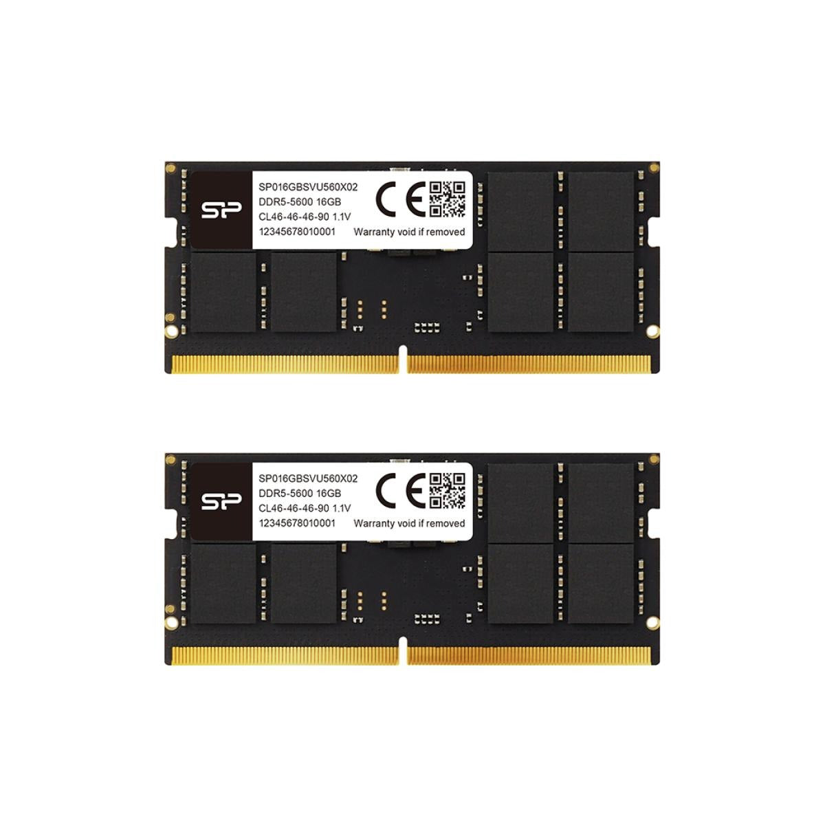 ذاكرة Silicon Power DDR5 5600MHz سعة 16 جيجابايت بجهد 1.1 فولت لأجهزة الكمبيوتر المحمولة، غير مخزنة مؤقتًا، من نوع SODIMM