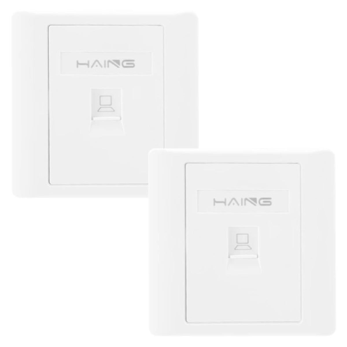 HAING HI-WP01 Cat6 RJ45 single port wall faceplate 8.6x8.6cm with Keystone Jack Ethernet outlet kit at SAMMANPC Jordan
