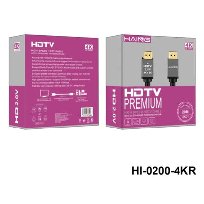 كابل HDMI ممتاز من HAING بدقة 4K HDTV 2.0V - بطول 20 مترًا
