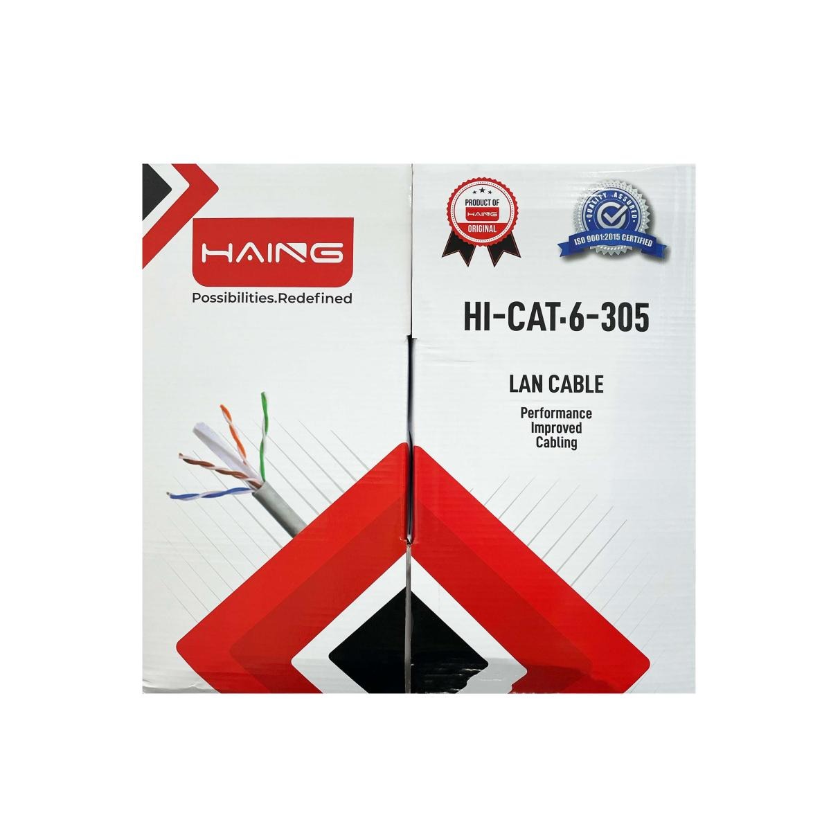 بكرة كابل HAING CB-CAT6-305M من نوع Cat6 UTP بطول 305 أمتار
